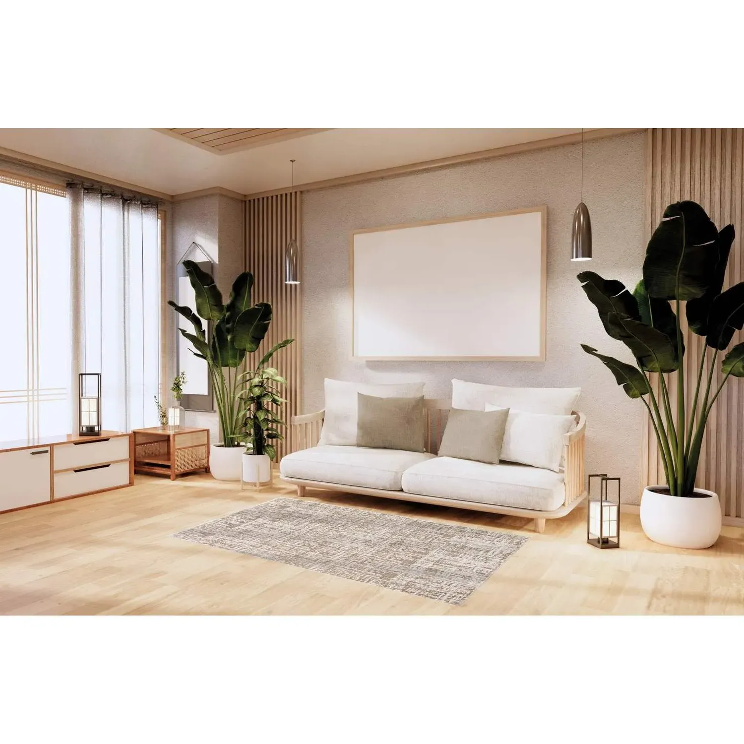 Eden 80cm Textured Rug - Beige