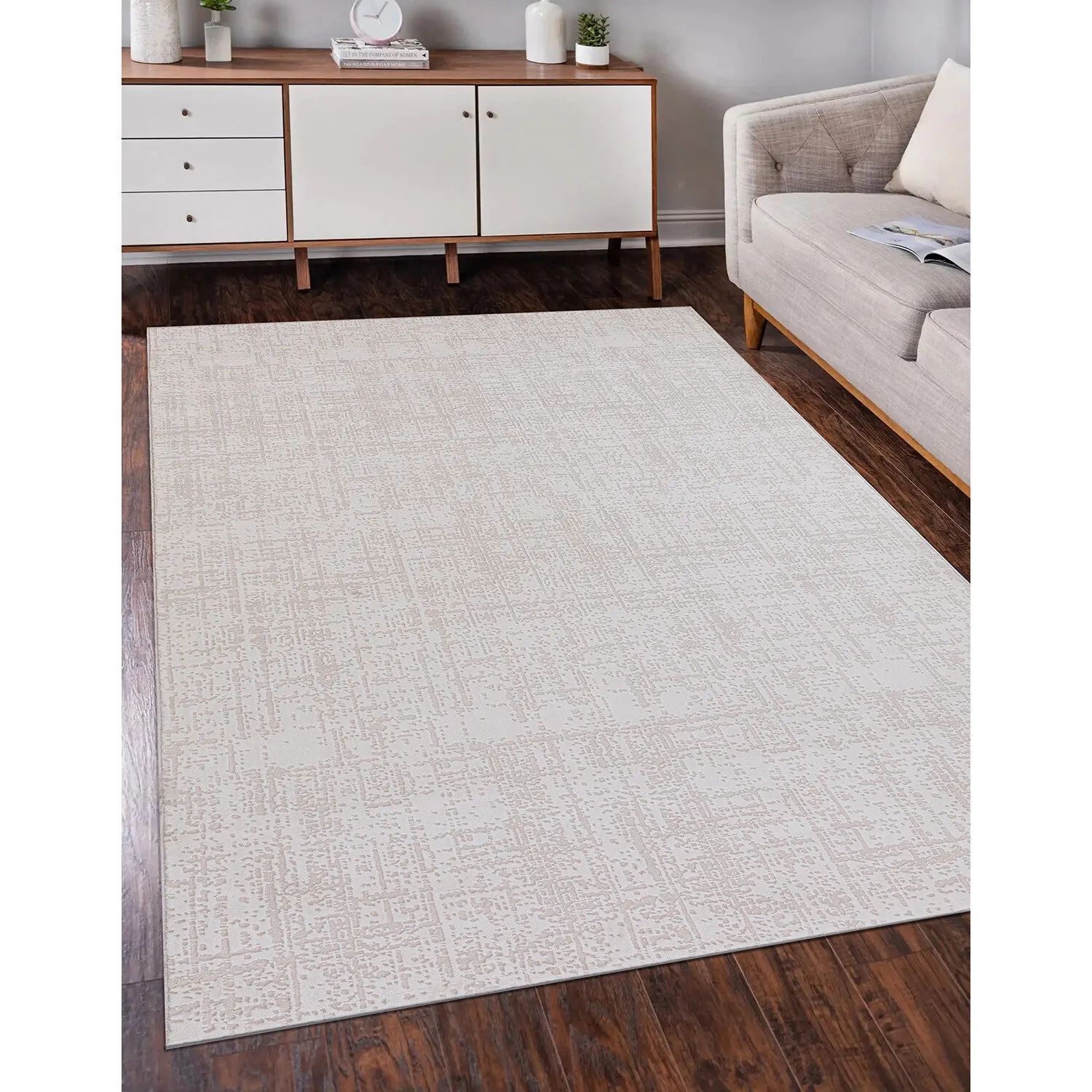 Eden 80cm Textured Rug - Cream