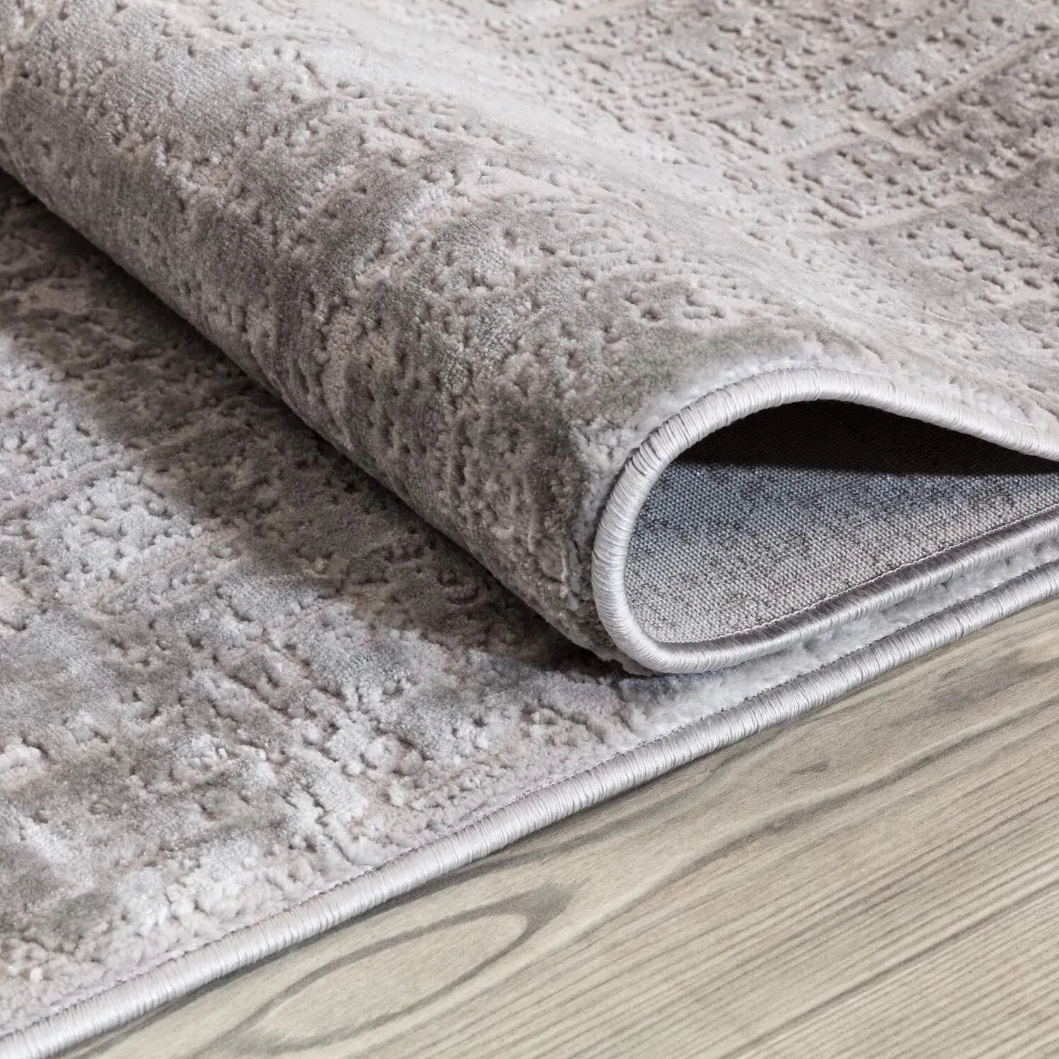 Eden 80cm Textured Rug - Grey