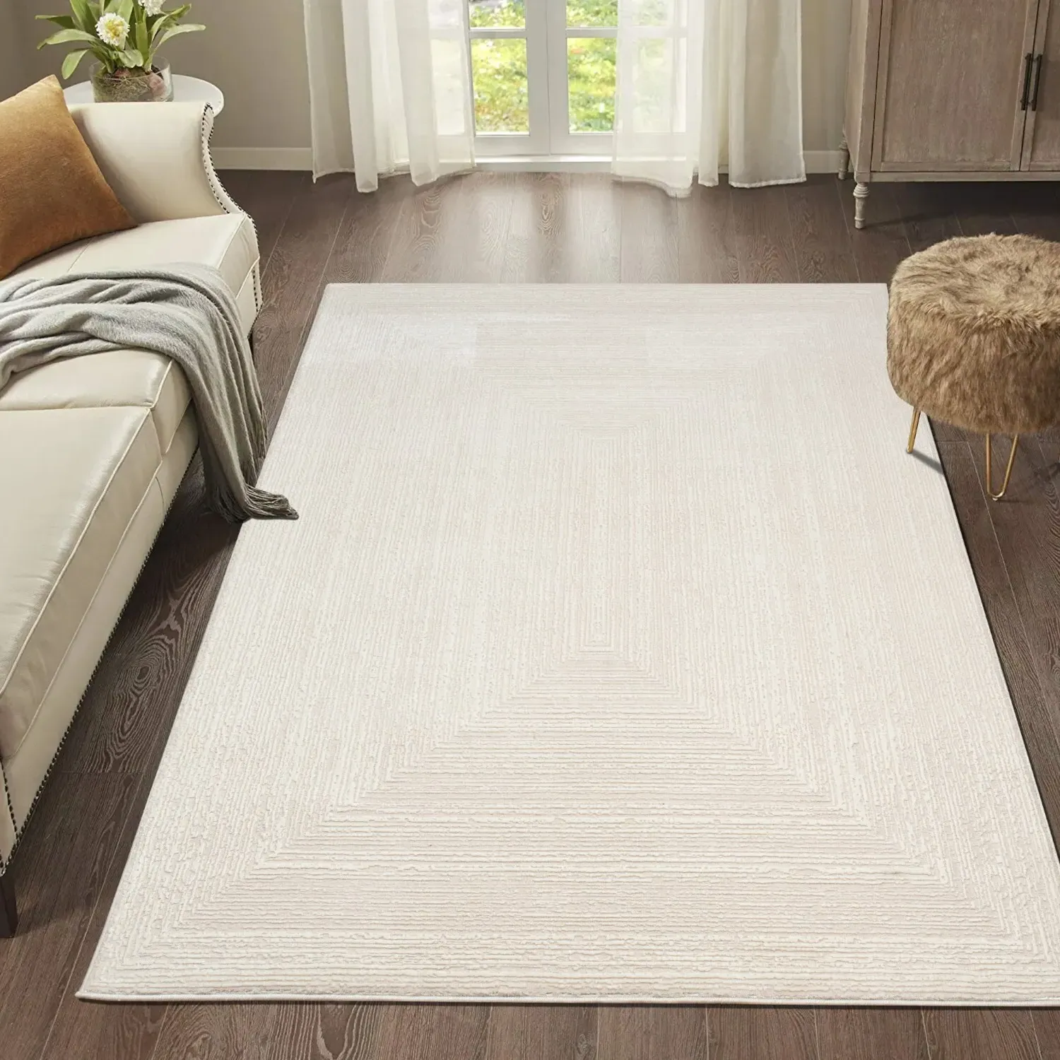 Eden Frame Rug - Cream