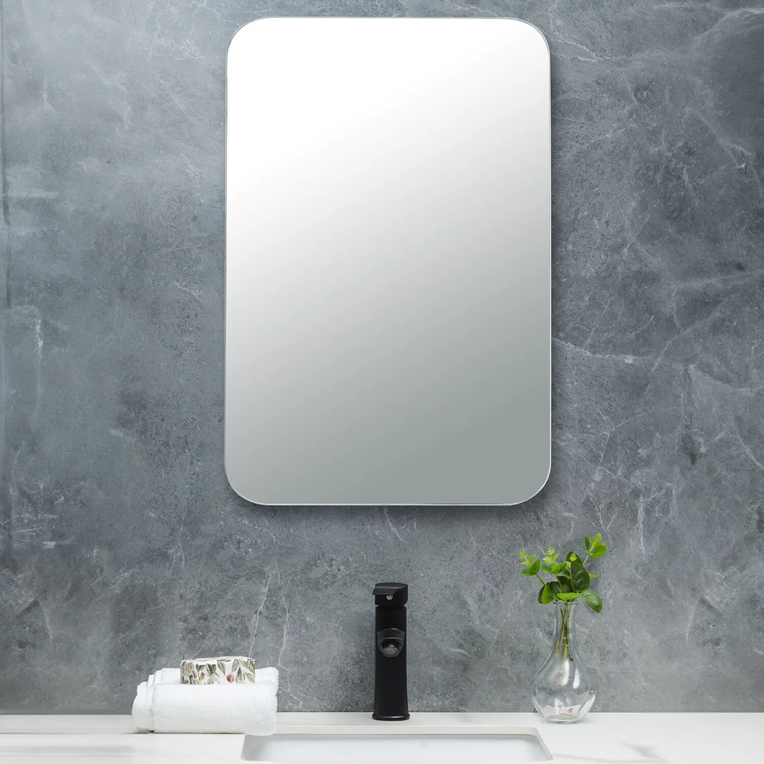 Eden Rectangular Bathroom Mirror - Silver