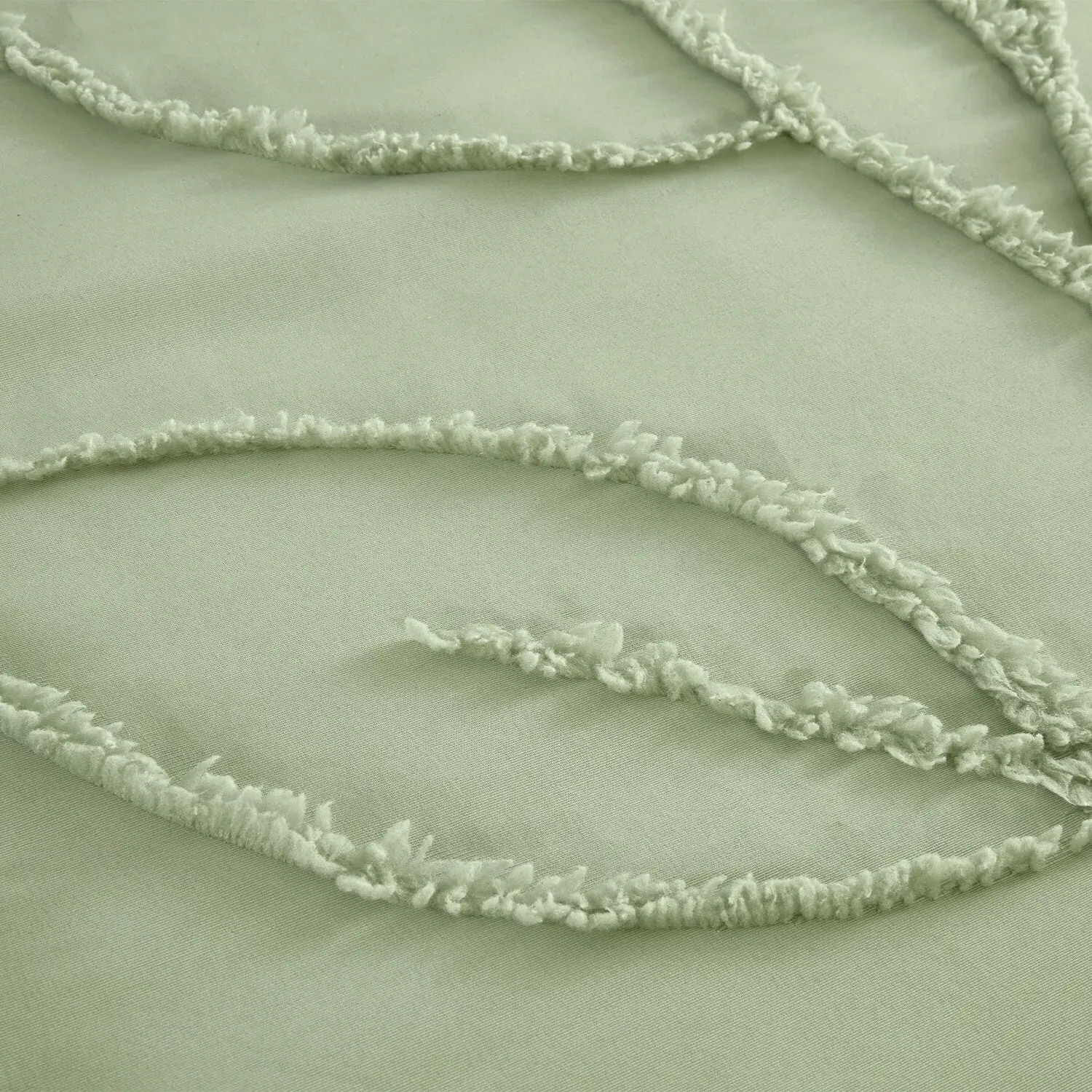 Eden Tufted Superking Duvet Set - Sage