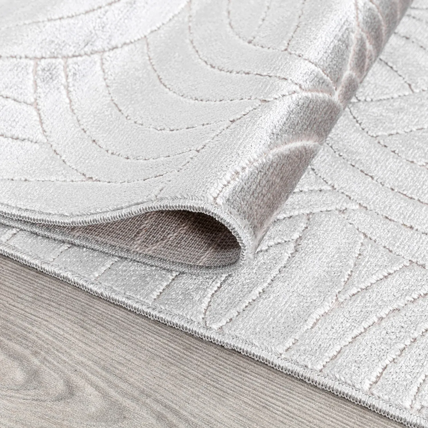 Eglomise Curve Lines Rug - Cream