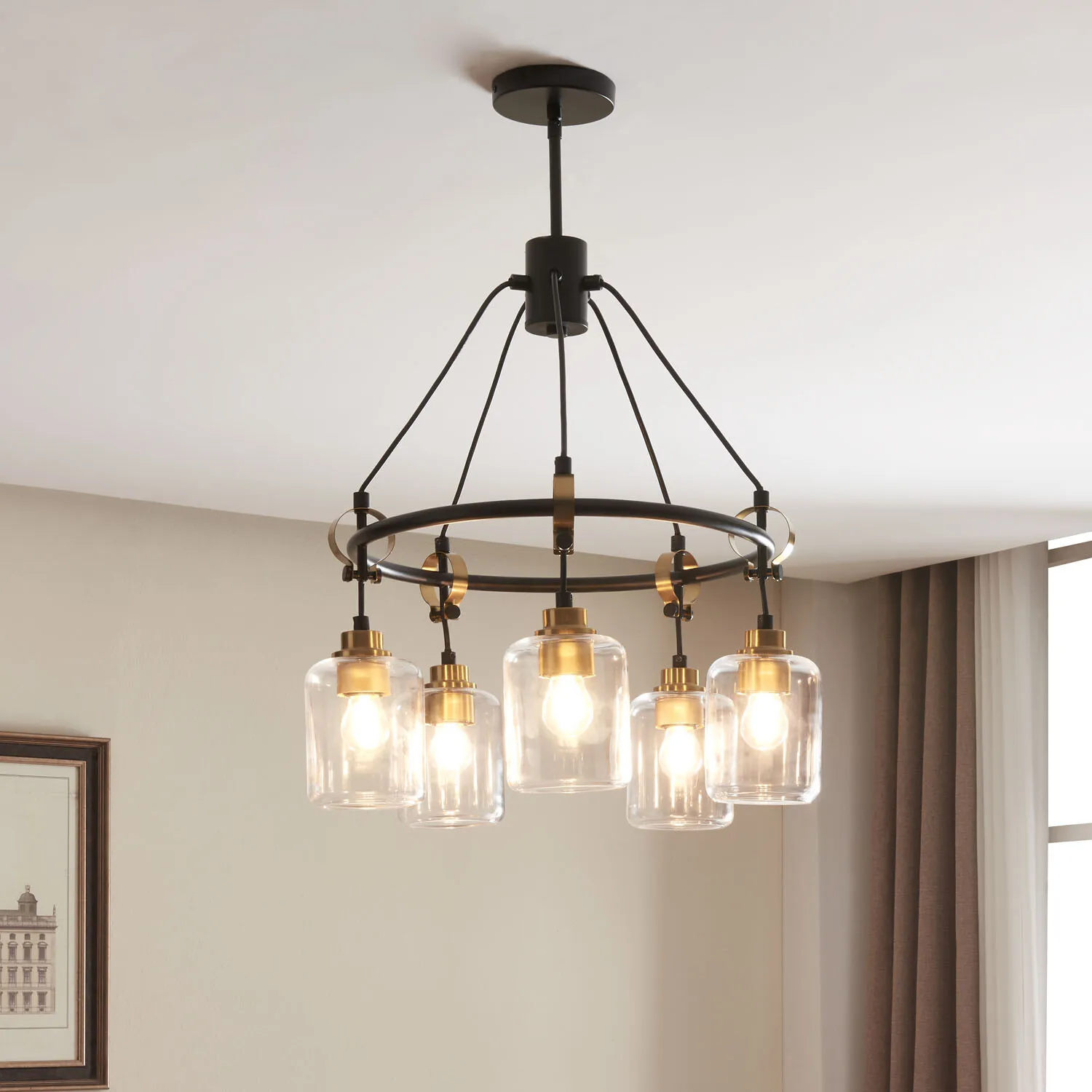 Elba 5 Light Ceiling Fitting - Black