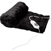Electric Faux Fur Throw - Black