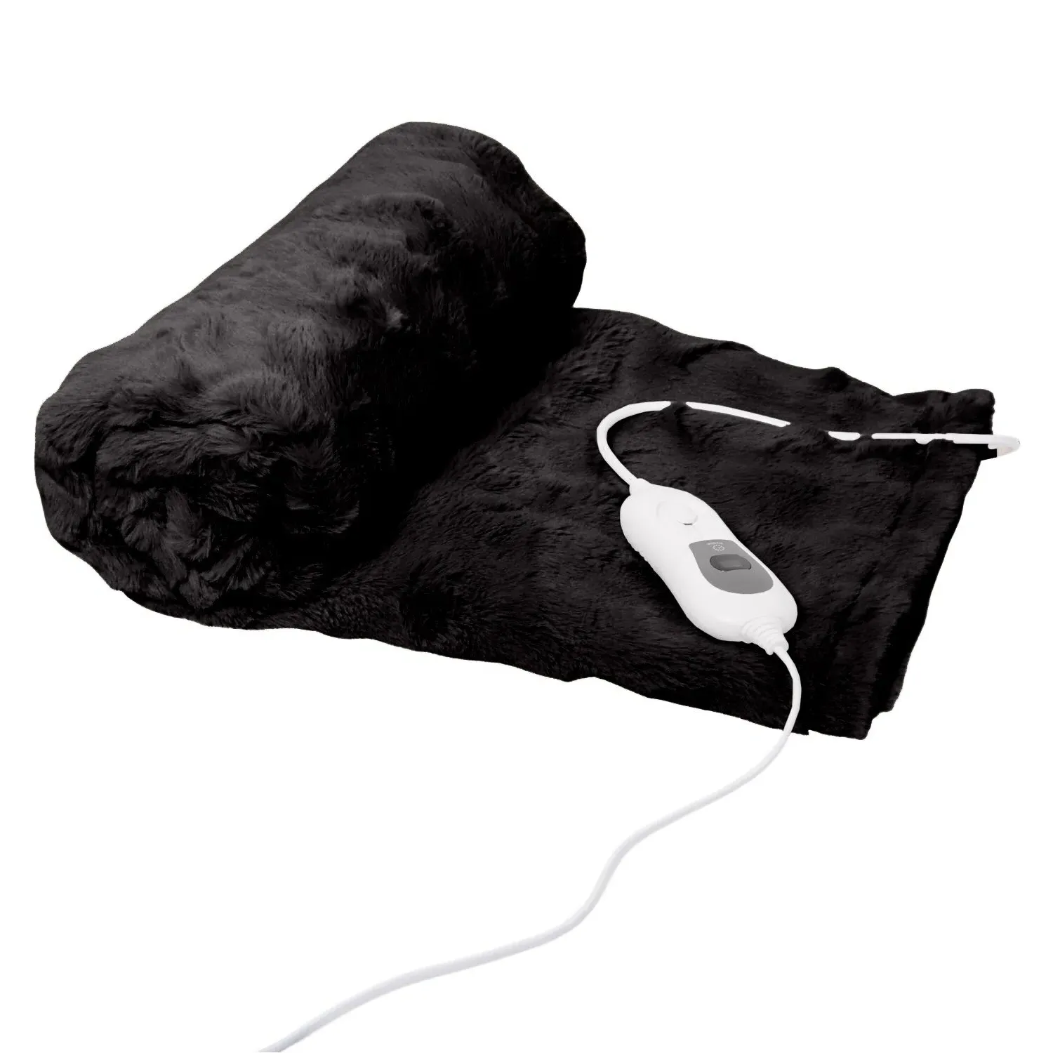 Electric Faux Fur Throw - Black image