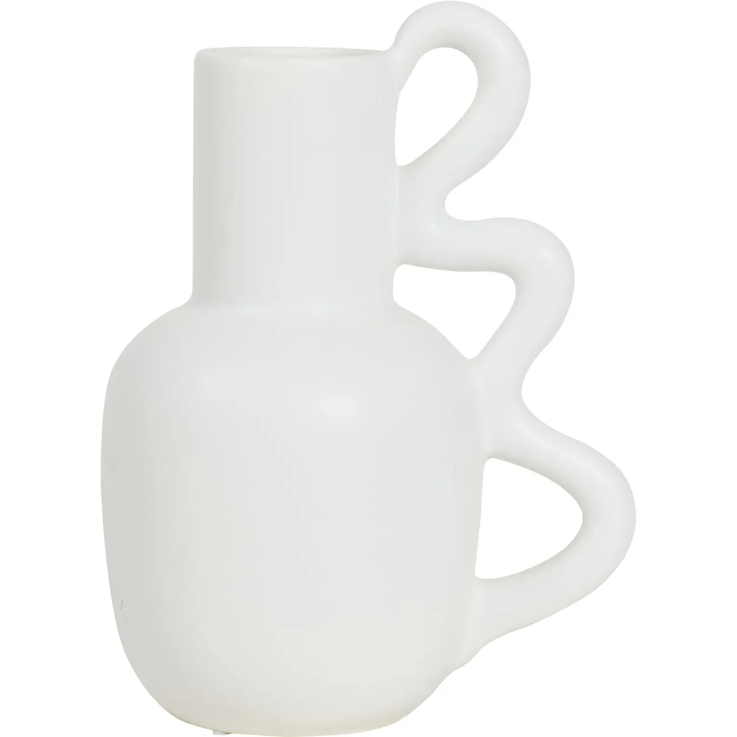 Elise Abstract Handle Vase - White