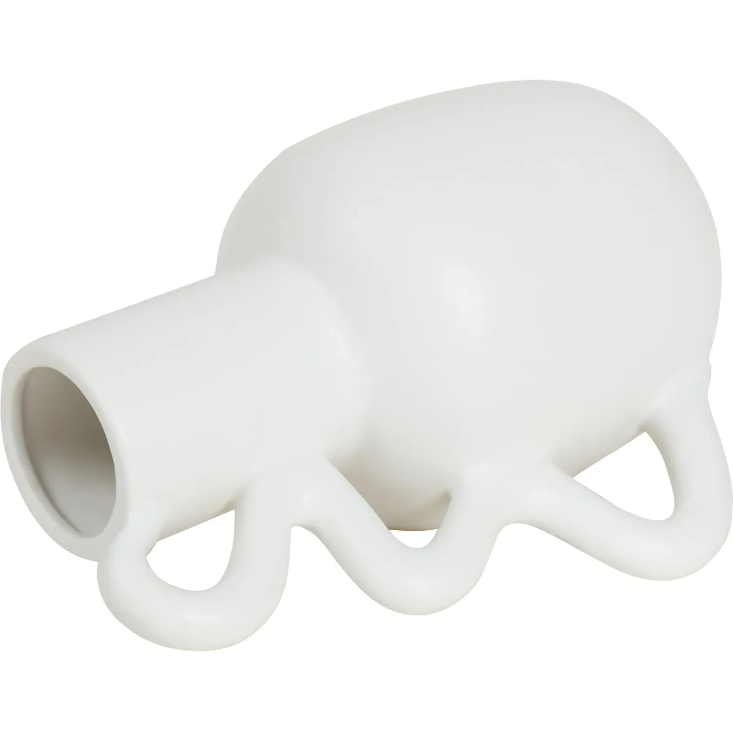 Elise Abstract Handle Vase - White