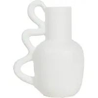 Elise Abstract Handle Vase - White