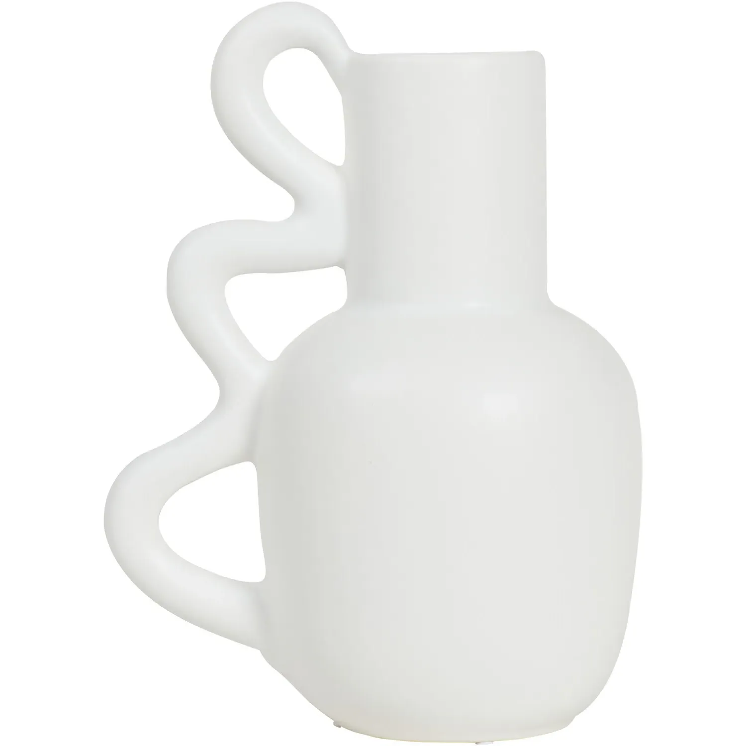 Elise Abstract Handle Vase - White