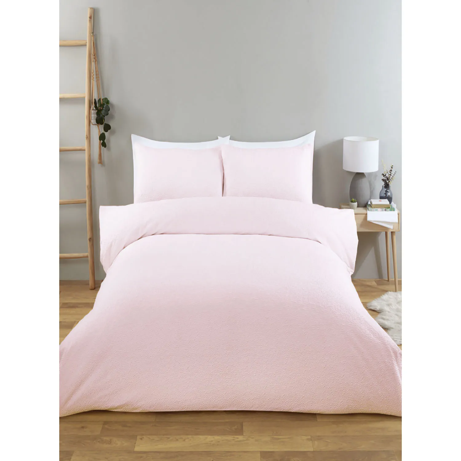 Elise Double Crinkle Duvet Set - Pink