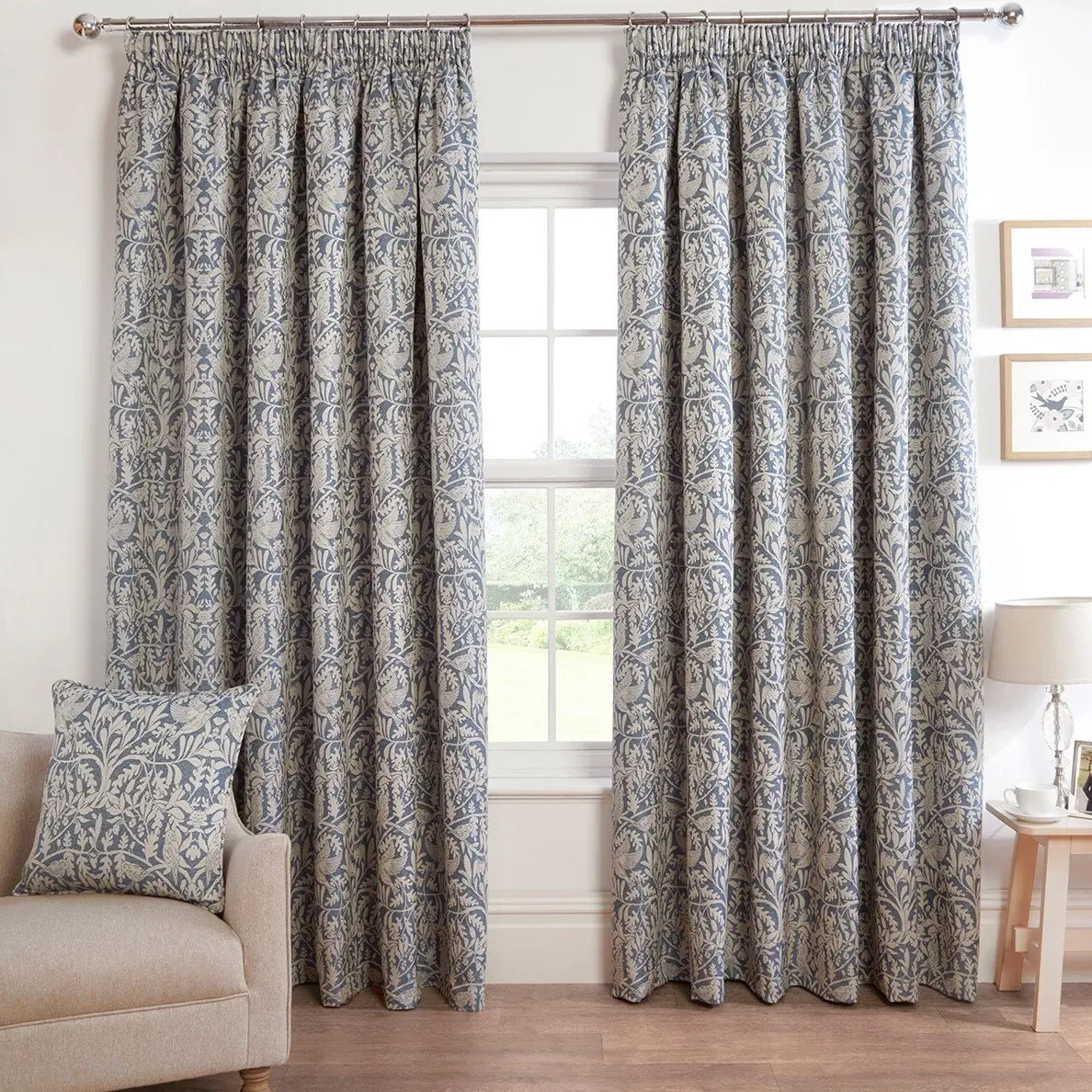 Elmsley Taped Curtain - Navy