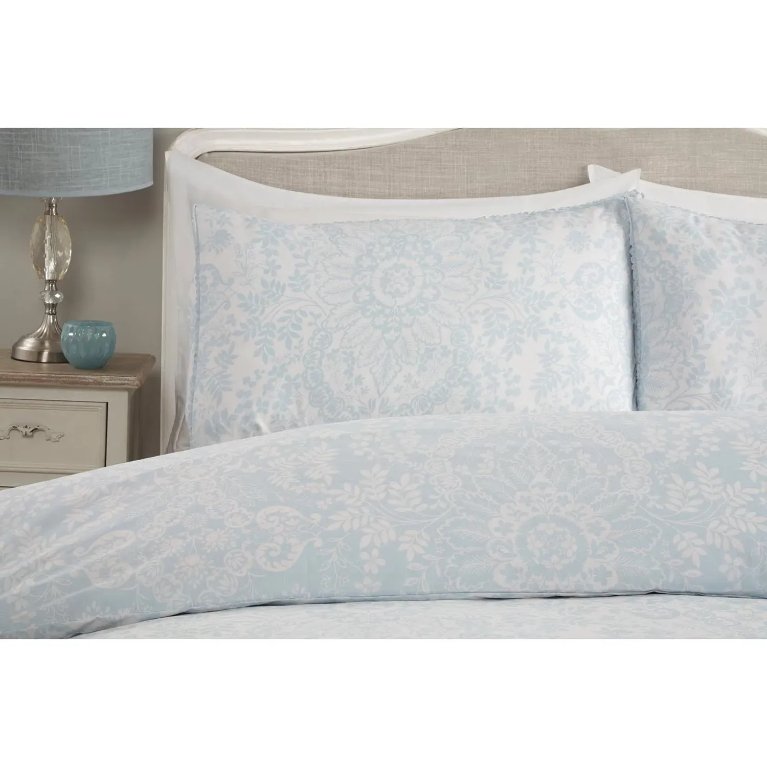 Elodie Paisley Double Duvet Cover Set - Blue