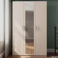 Eloise 3 Door Wardrobe with Mirror - Cashmere