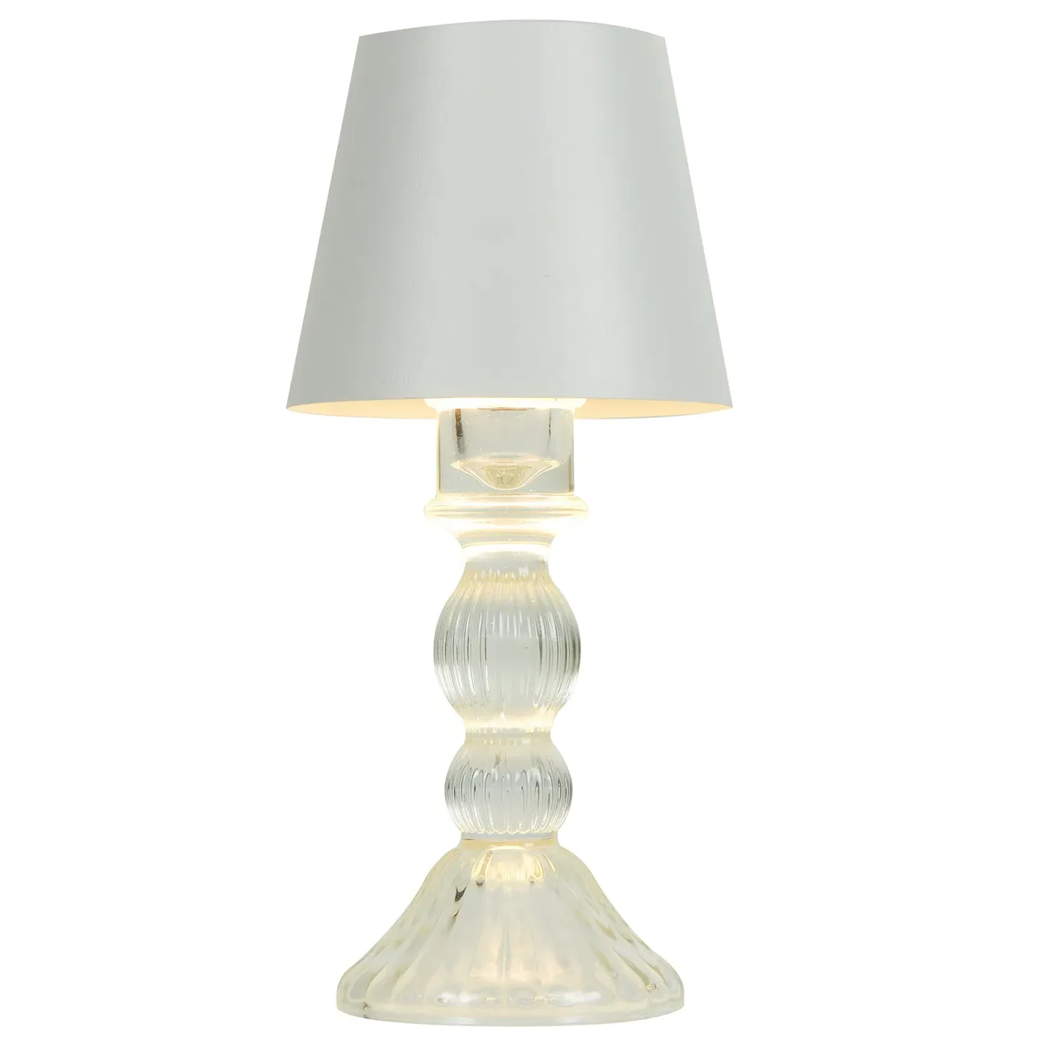 Eloise USB Table Lamp - White, Clear
