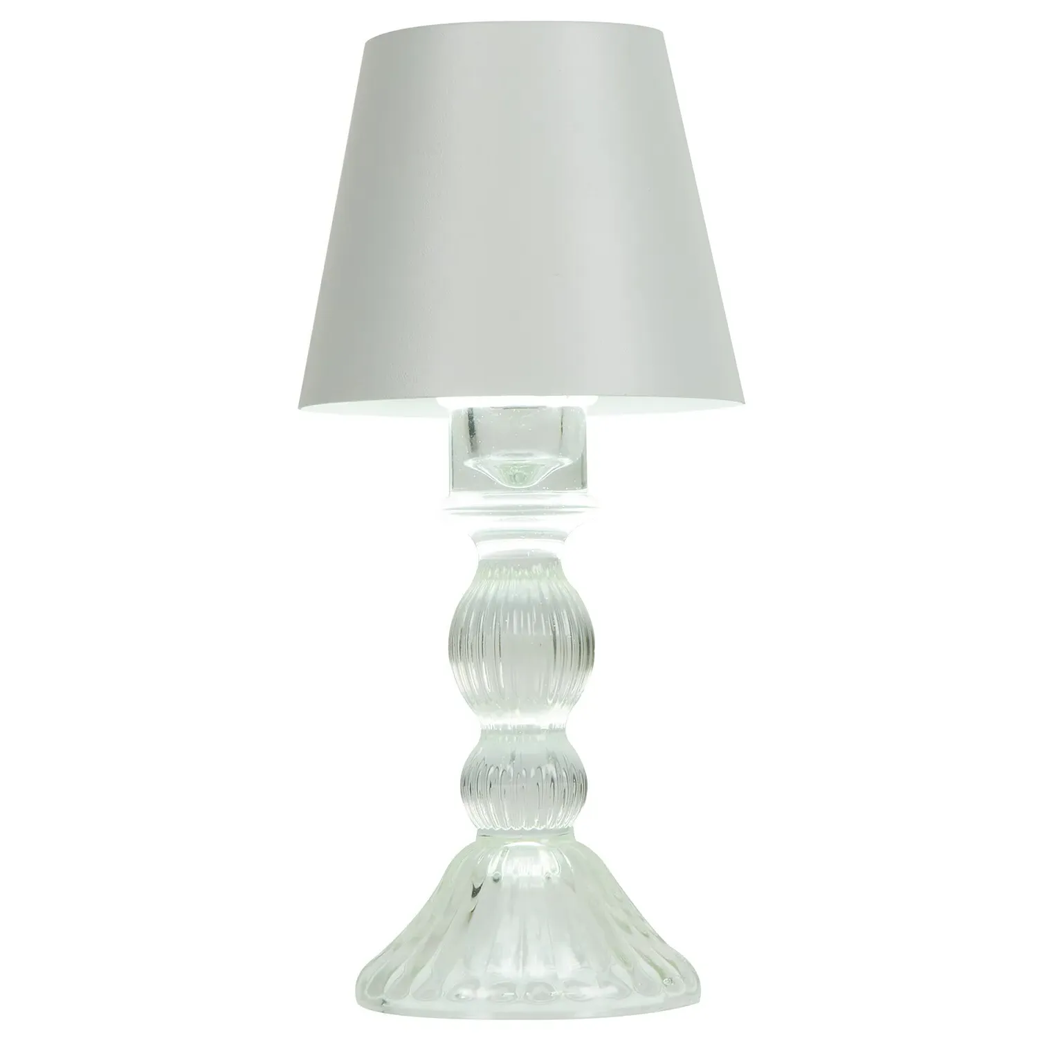 Eloise USB Table Lamp - White, Clear