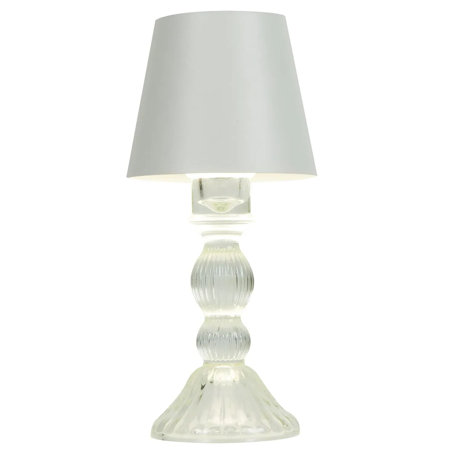 Eloise USB Table Lamp - White, Clear