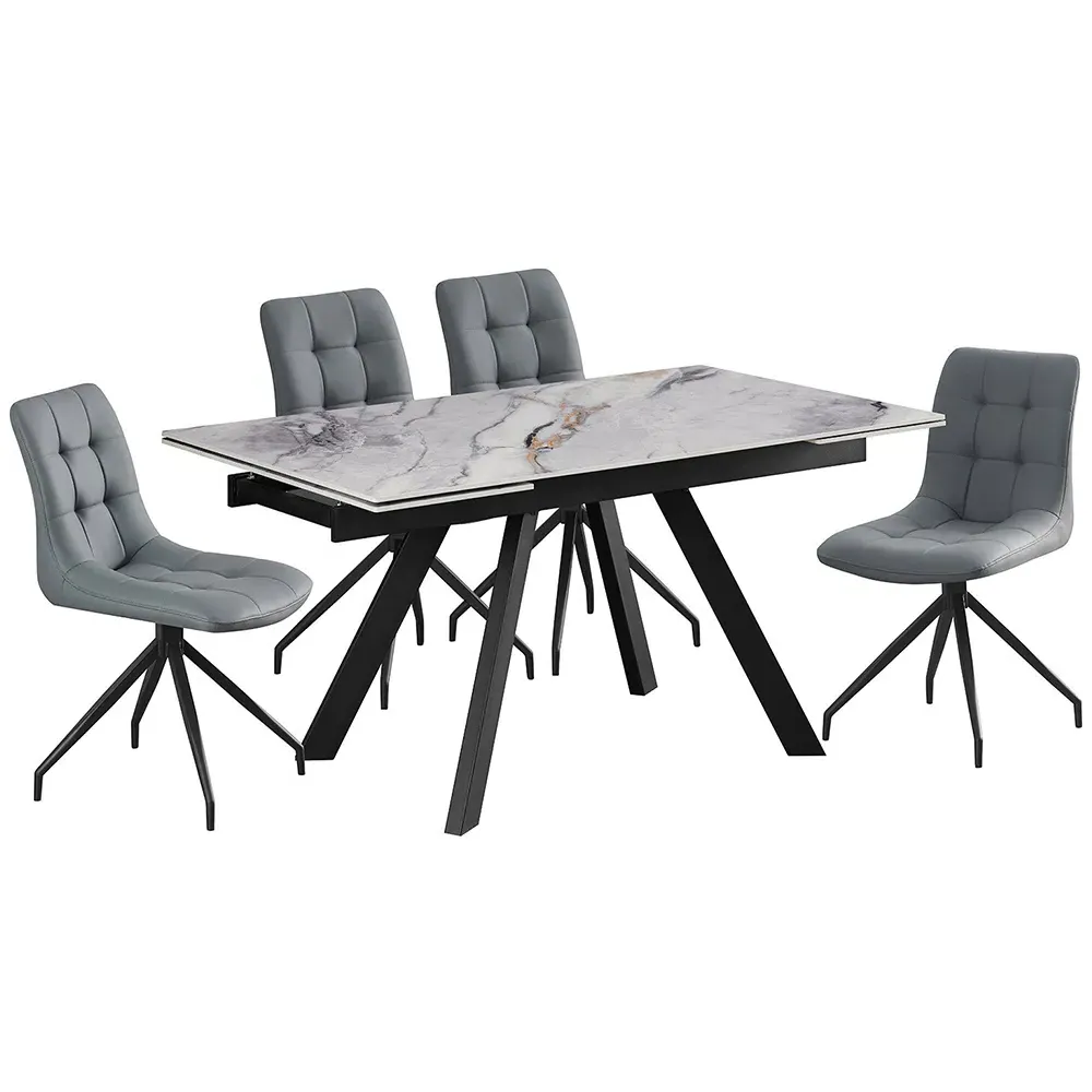Elora Extendable Dining Table - Grey, Marble