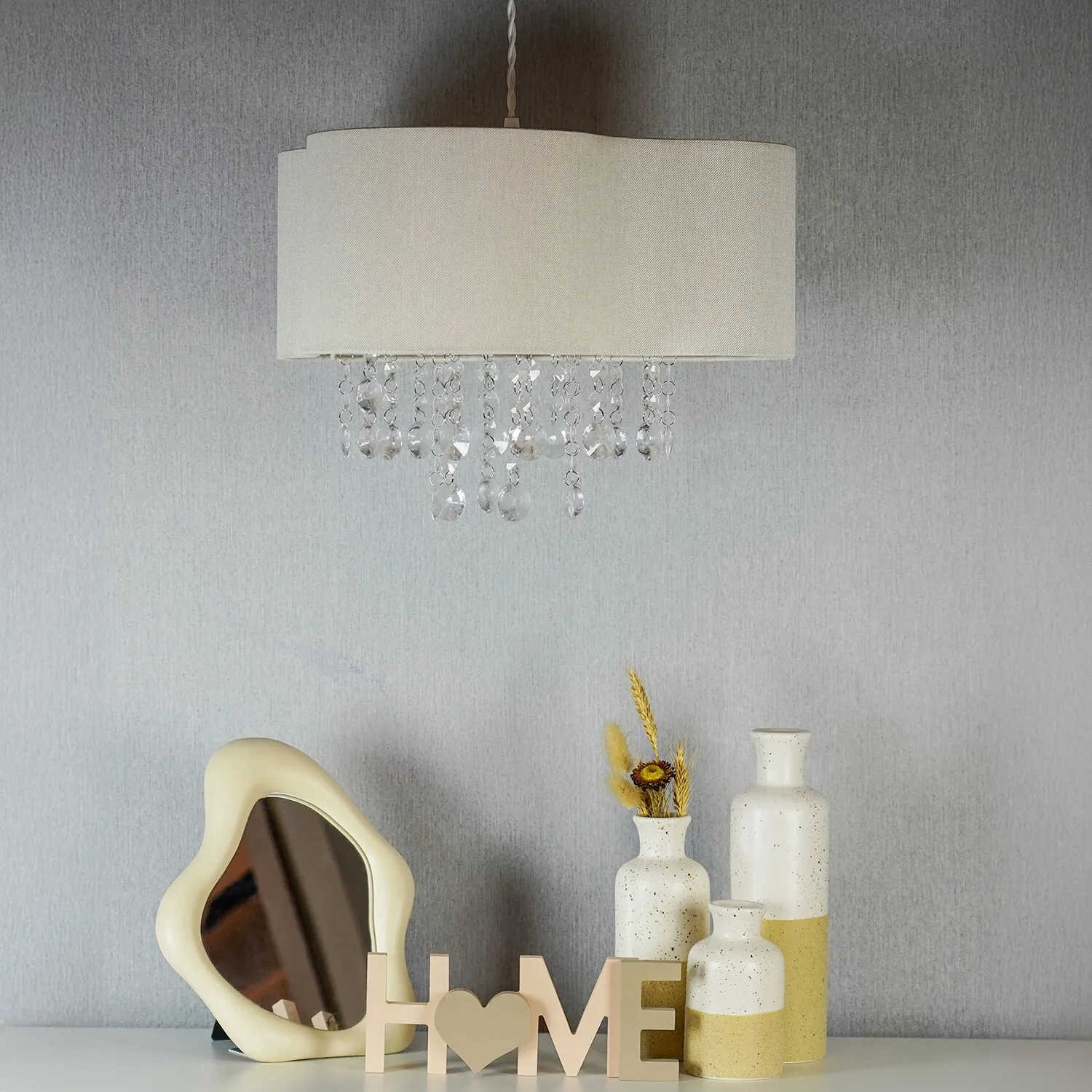 Elspeth Jewel Droplet Shade - White