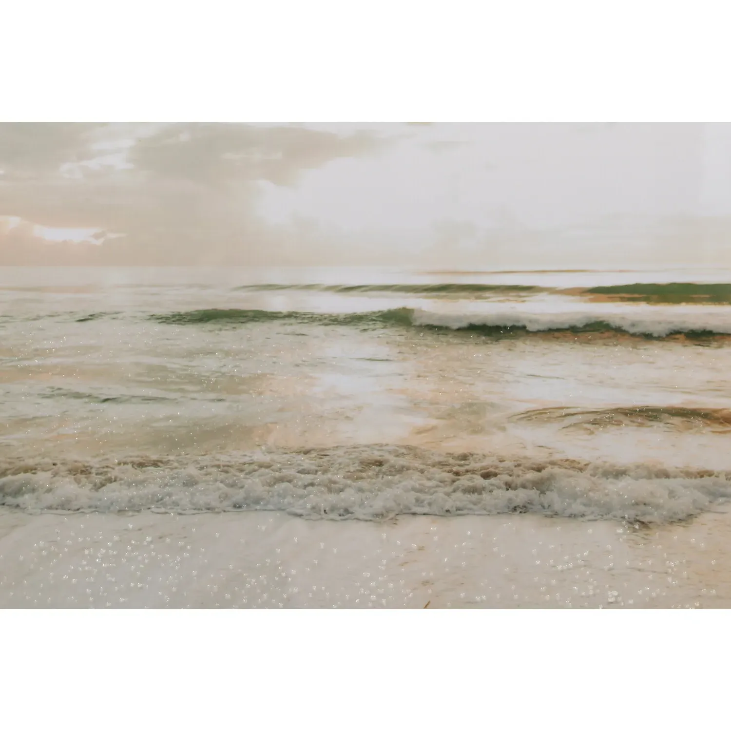 Embellished Seashore Scene Framed Canvas 60 x 80cm