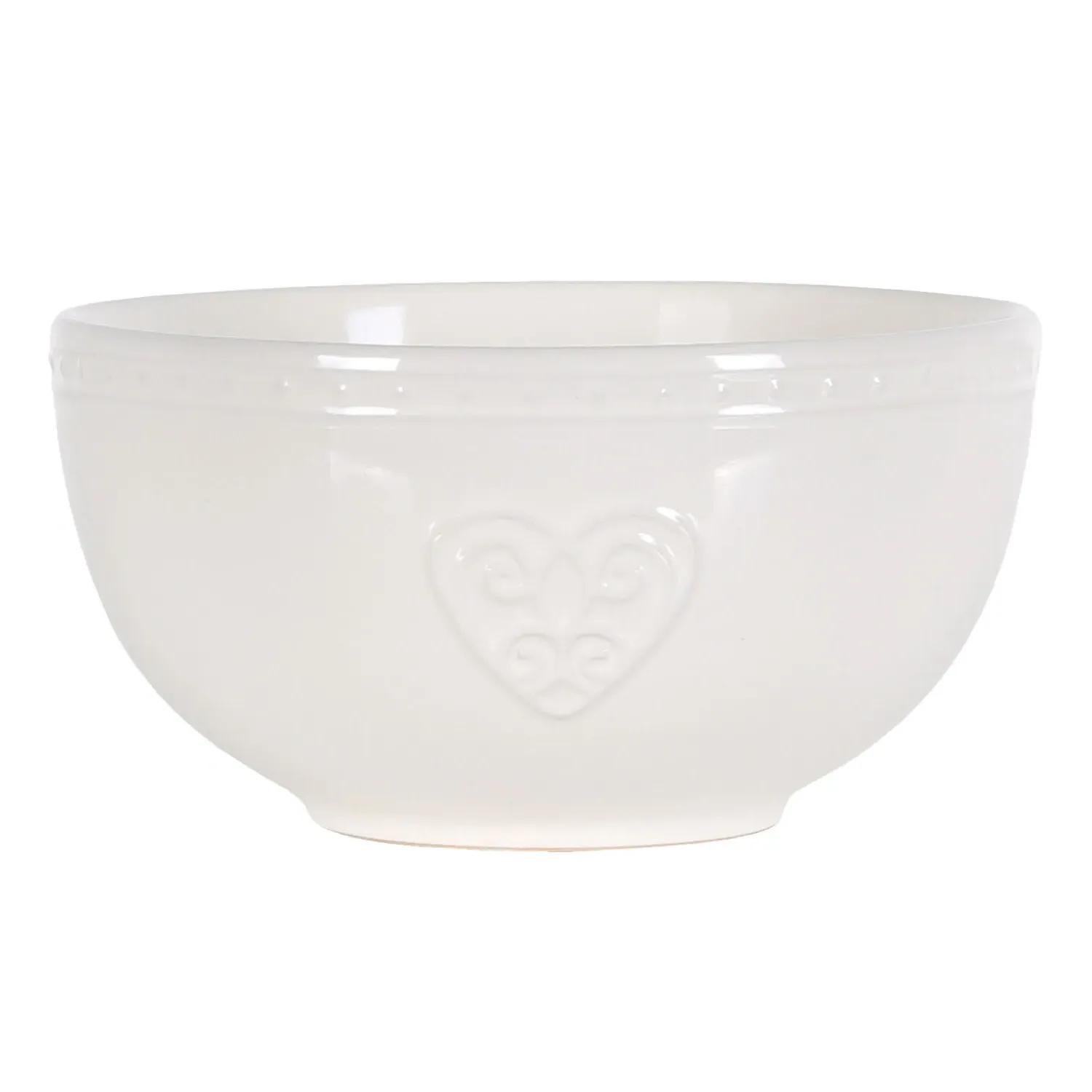 Embossed Heart 5.5" Rice Bowl - White