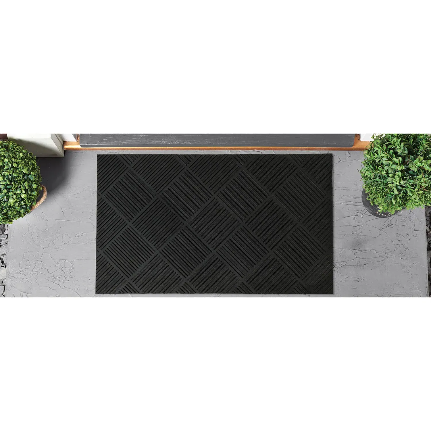 Embossed Rubber Mat - Black