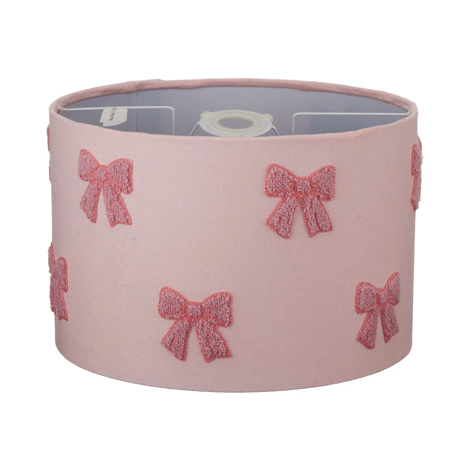 Embroidered Bow Lamp Shade - Pink