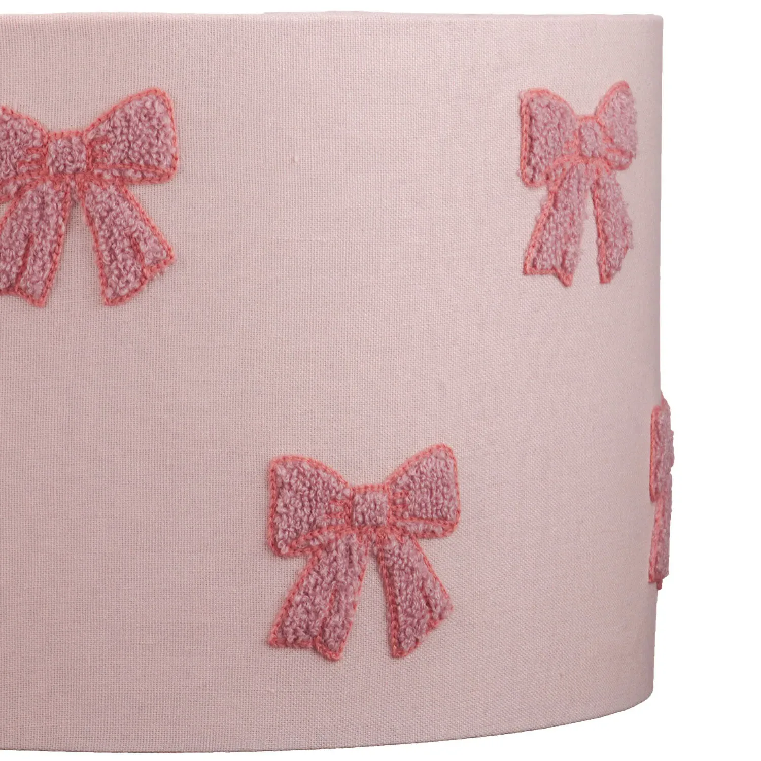 Embroidered Bow Lamp Shade - Pink