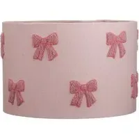Embroidered Bow Lamp Shade - Pink