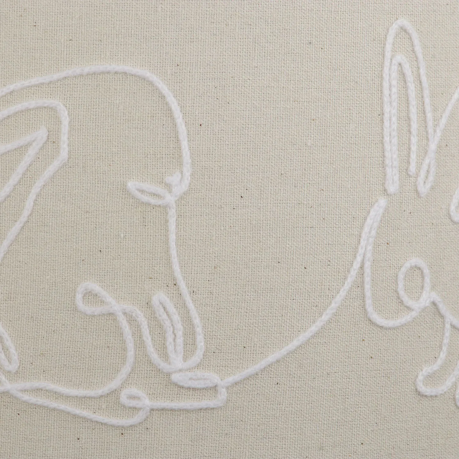 Embroidered Bunny Lamp Shade - White