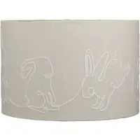 Embroidered Bunny Lamp Shade - White