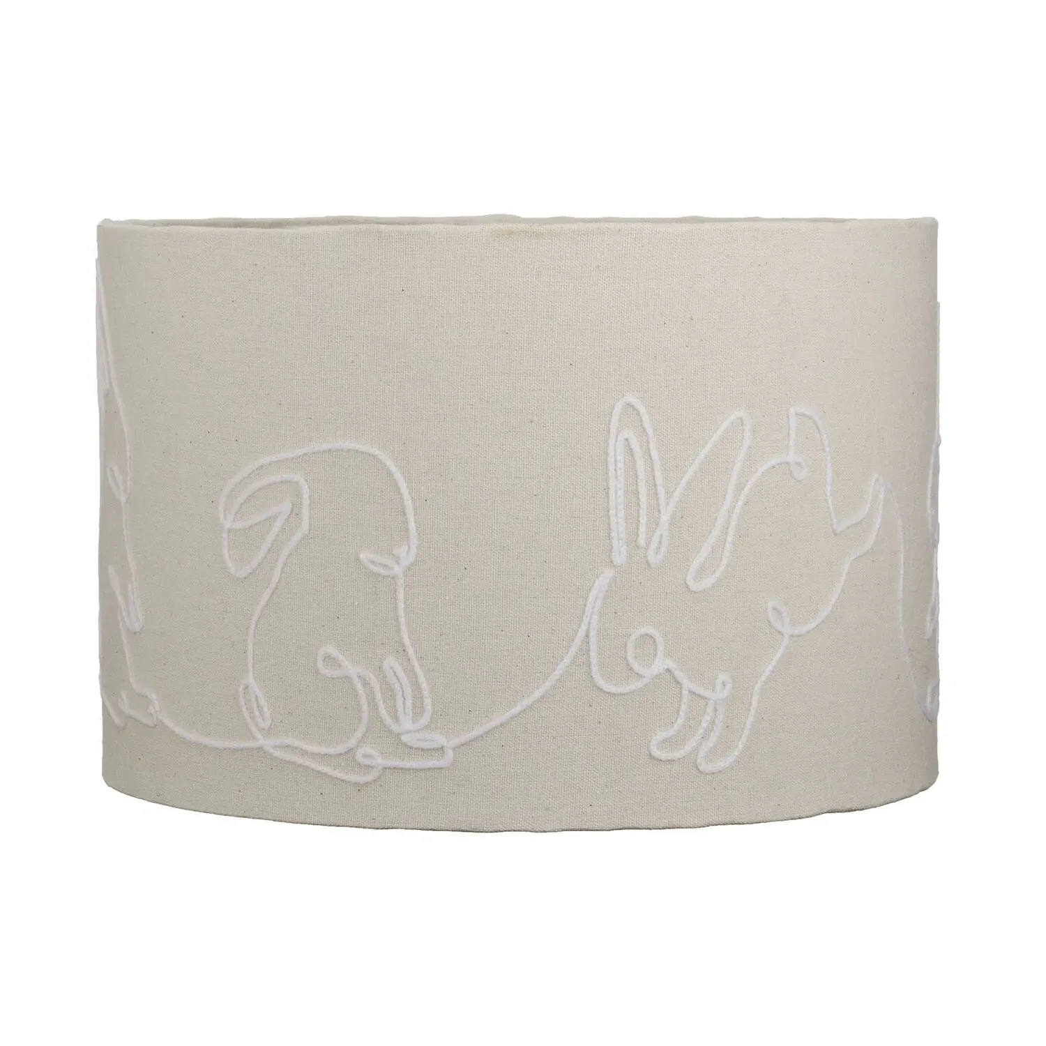 Embroidered Bunny Lamp Shade - White