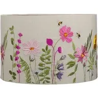 Embroidered Floral Lamp Shade - Multicolour