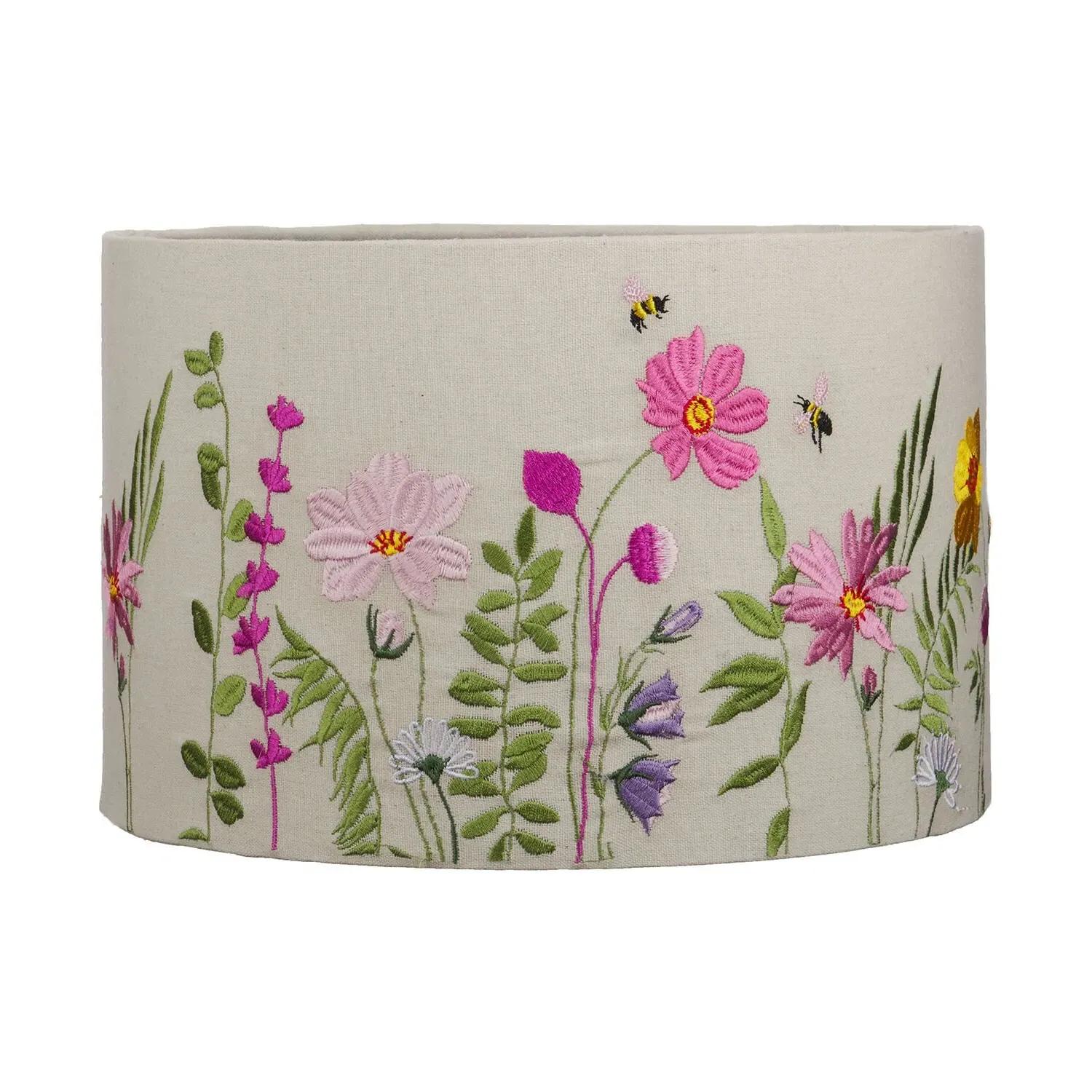 Embroidered Floral Lamp Shade - Multicolour