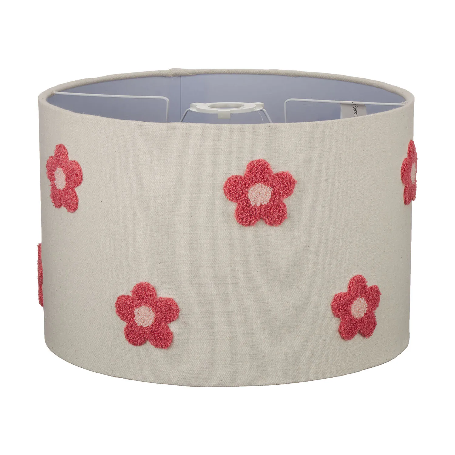 Embroidered Flower Lamp Shade - Pink