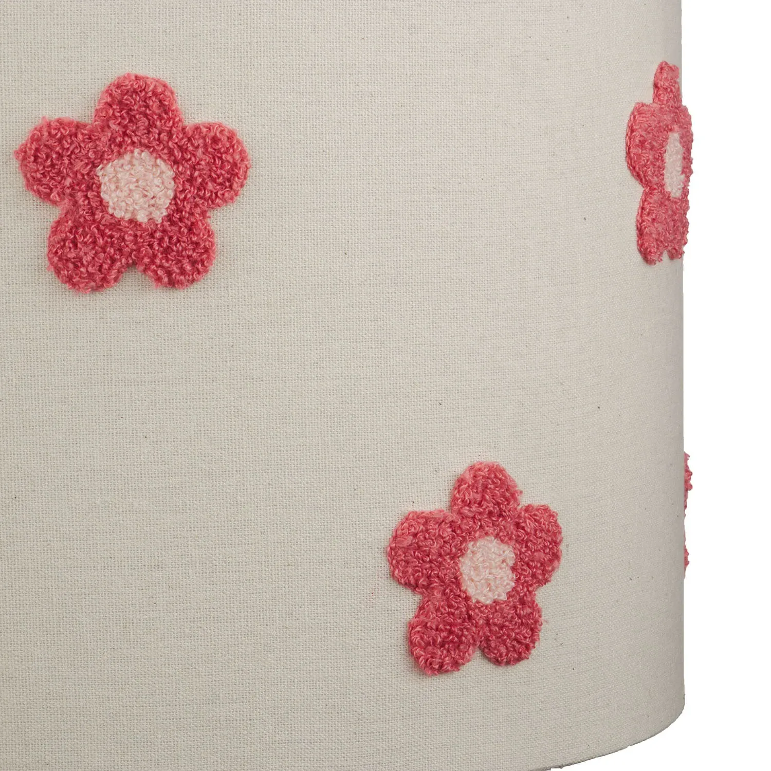 Embroidered Flower Lamp Shade - Pink