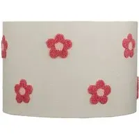Embroidered Flower Lamp Shade - Pink