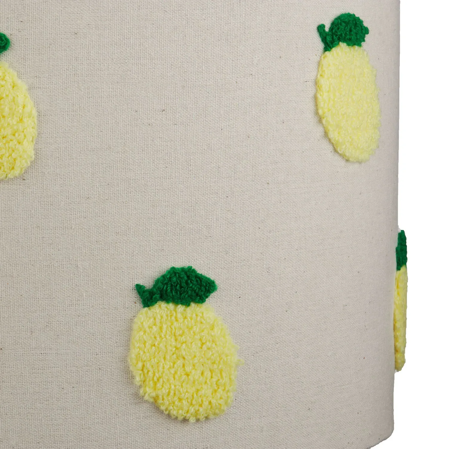 Embroidered Lemon Lamp Shade - Yellow, White