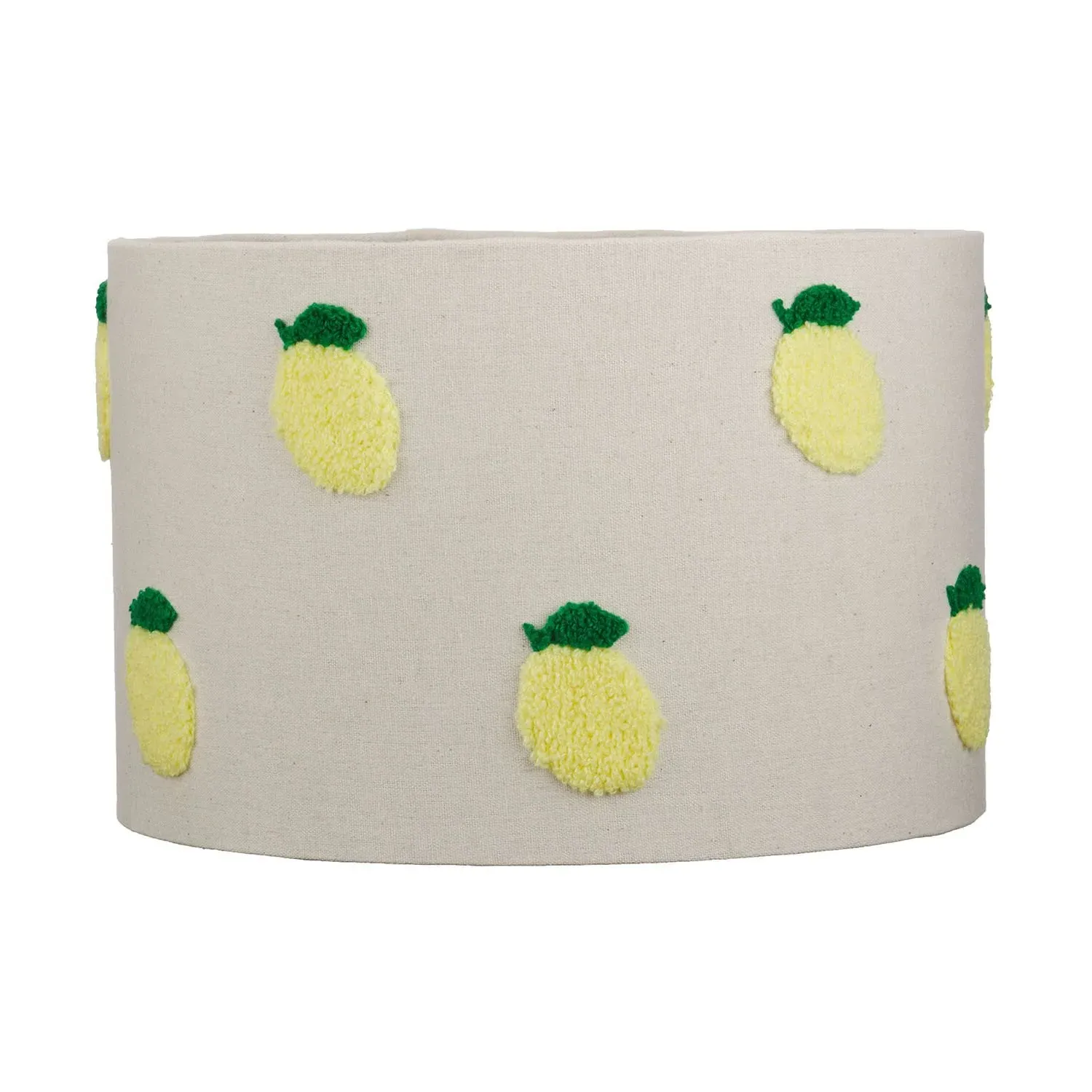 Embroidered Lemon Lamp Shade - Yellow, White image