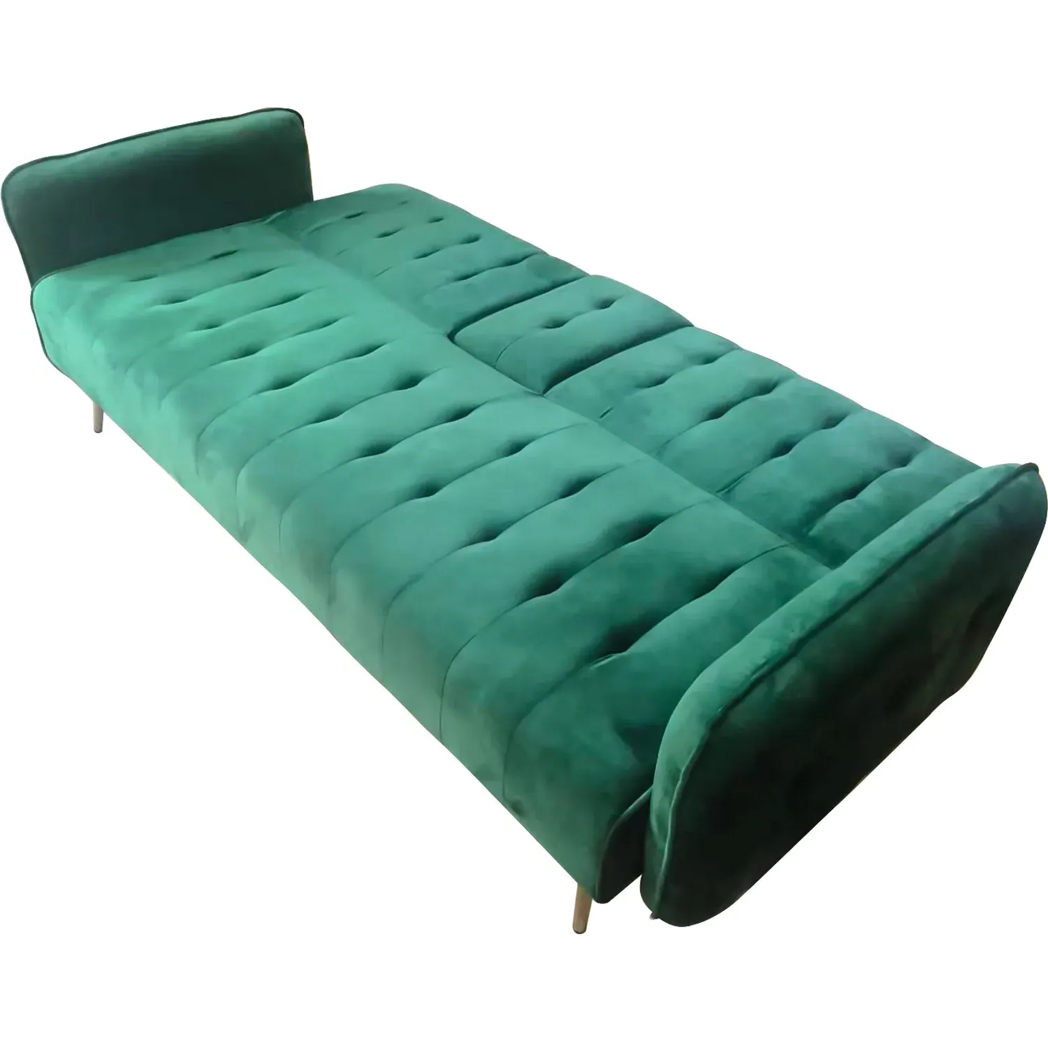 Emerald 3-Seater Sofa Bed with Cup Holder - Green, Velvet