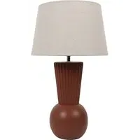 Emerie Fluted Table Lamp - Rust, Ceramic