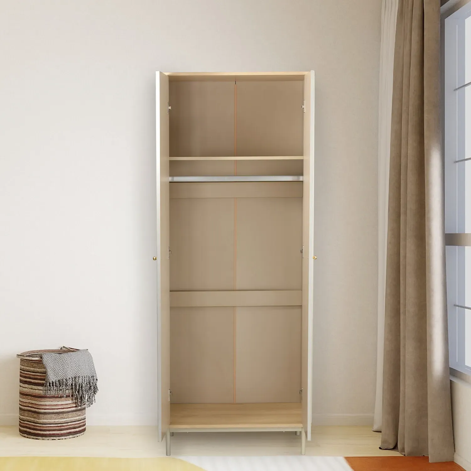 Emilia 2 Door Wardrobe - Cream