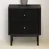 Emilia 2 Drawer Bedside Table - Black