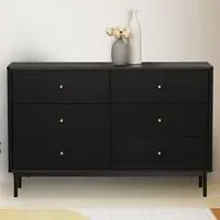 Emilia 6 Drawer Chest of Drawers - Black