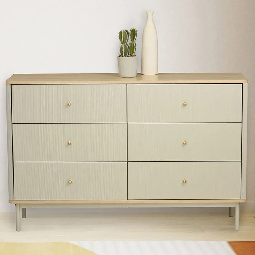 Emilia 6 Drawer Chest of Drawers - Cream image