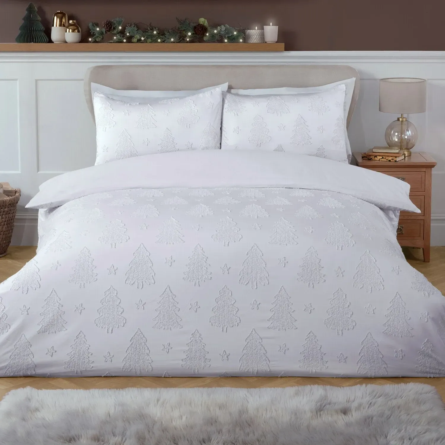 Enchanted Trees Double Duvet Set - White image