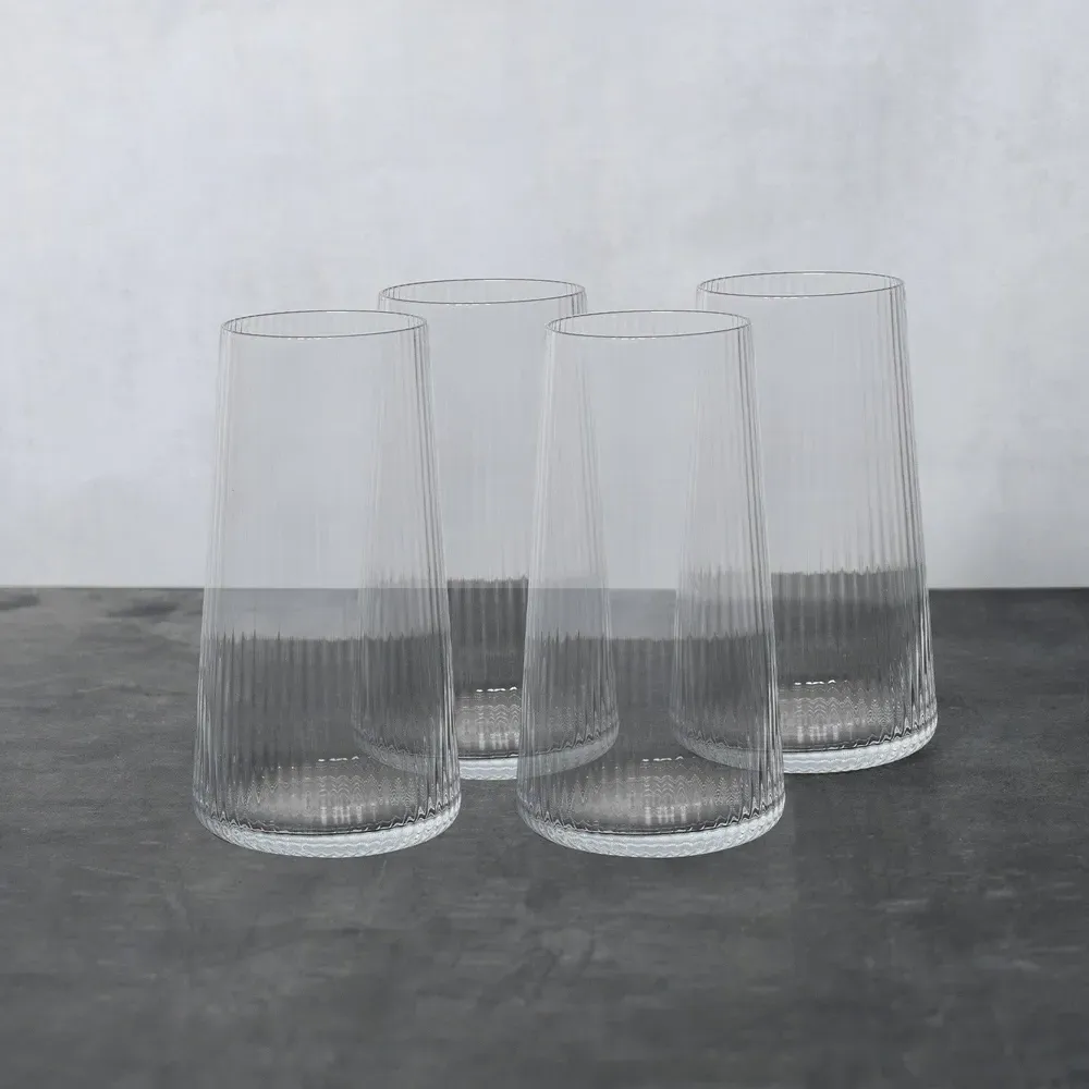 Enya Ribbed Hiballs 4 Pack - Clear