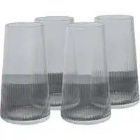 Enya Ribbed Hiballs 4 Pack - Clear