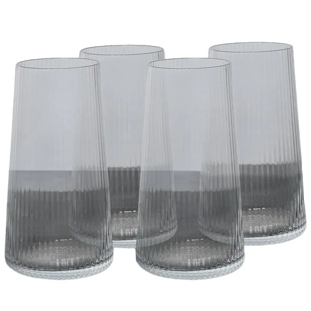 Enya Ribbed Hiballs 4 Pack - Clear