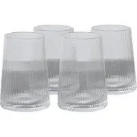 Enya Ribbed Tumblers 4 Pack - Clear